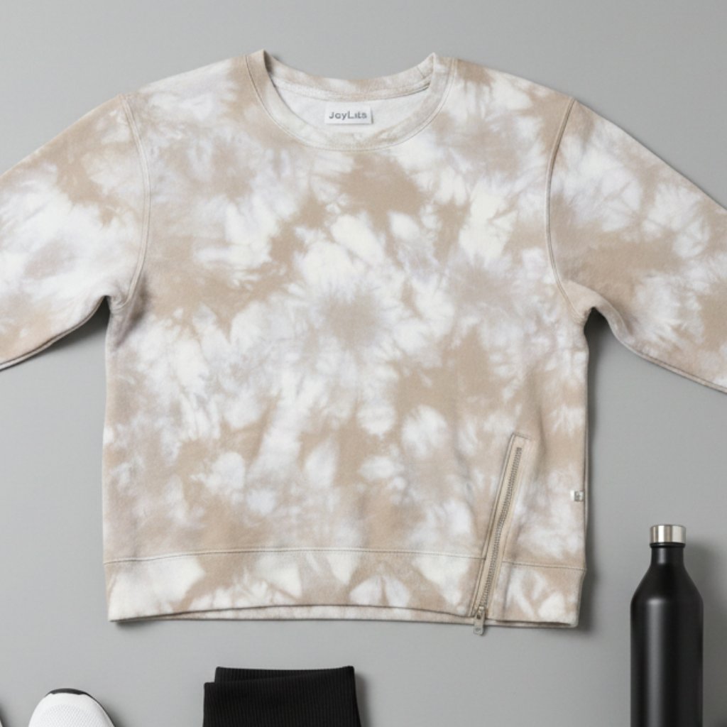 Joylab Tie-Dye Side-Zip Crewneck Sweatshirt
